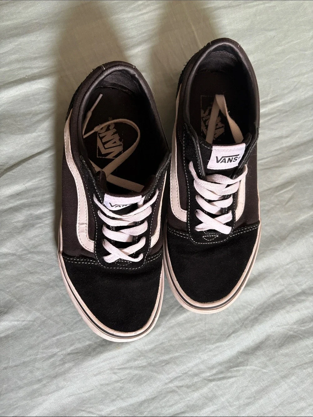 Vans Black and White Old Skool Sneakers with White Side Stripe